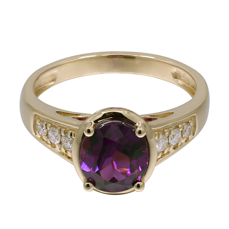 Rhodolith-Goldring (CIRARI) - Farbe: Rot
