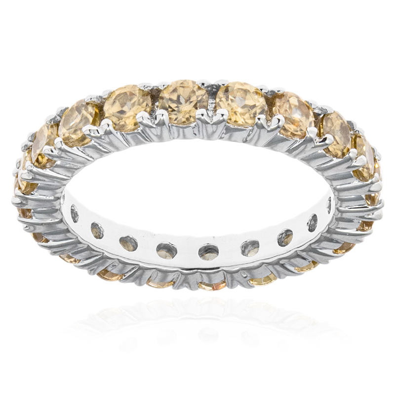 Gelber Zirkon-Silberring