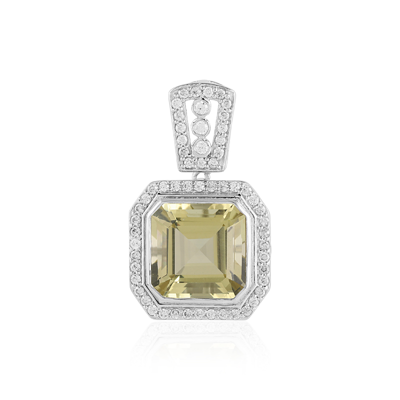 Limonen-Quarz-Messinganhänger (Juwelo Style)