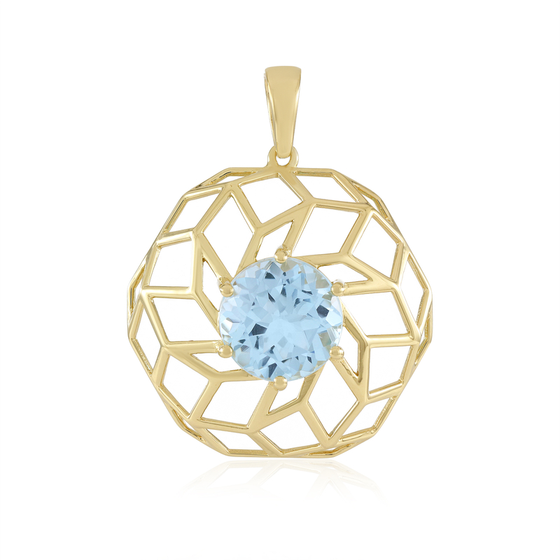 Himmelblauer Topas-Silberanhänger (Ornaments by de Melo)