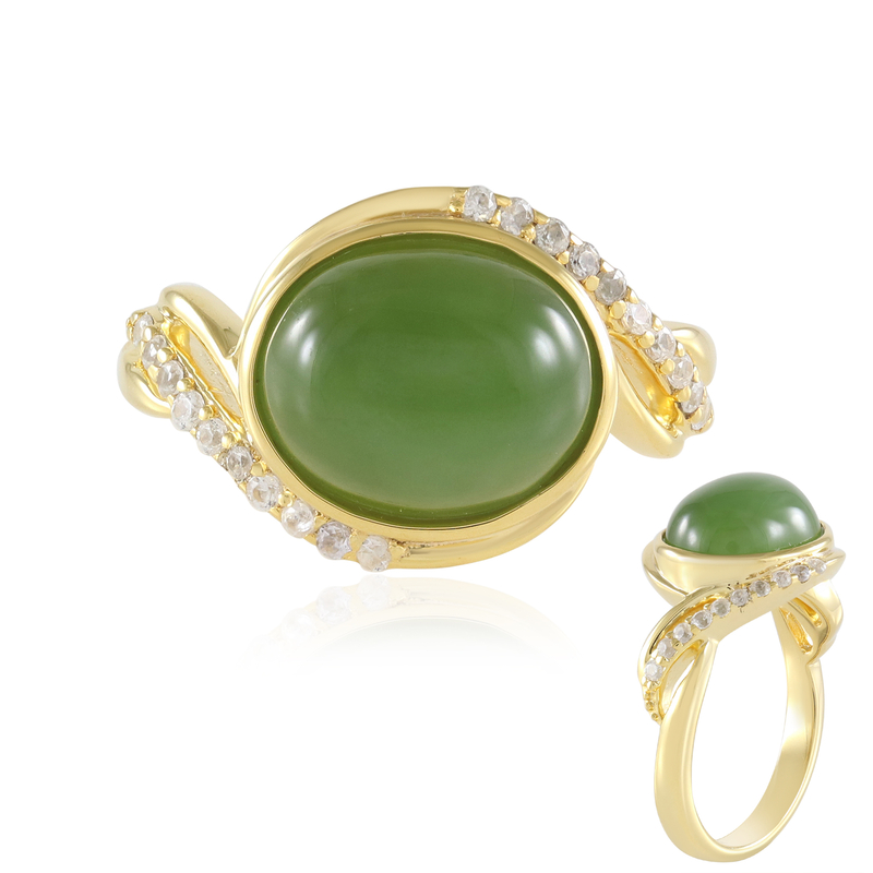 Kanadische Jade-Silberring