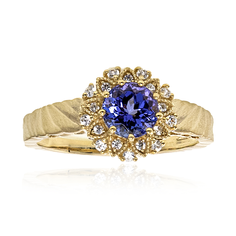 AAA-Tansanit-Goldring (de Melo Gold)