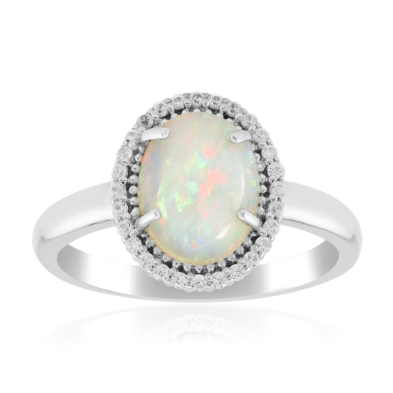 Australischer Opal-Silberring
