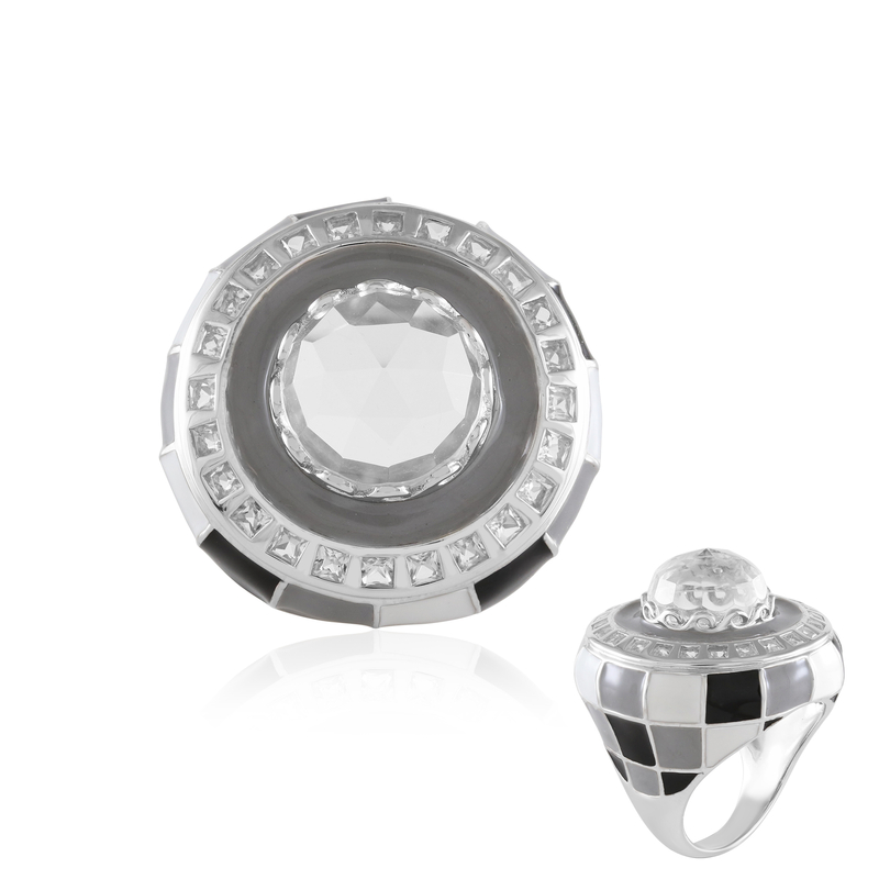 Weißer Quarz-Silberring (Adela Silber)