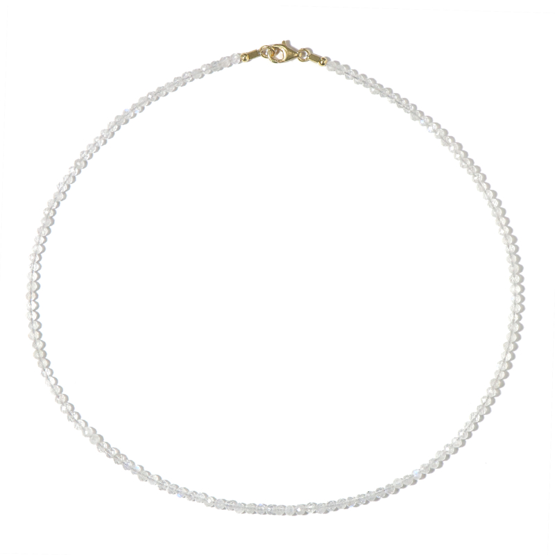 Regenbogen-Mondstein-Silberhalskette