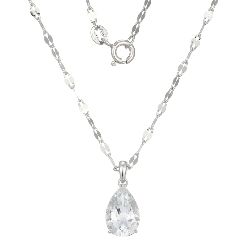 Weißer Topas-Silberhalskette