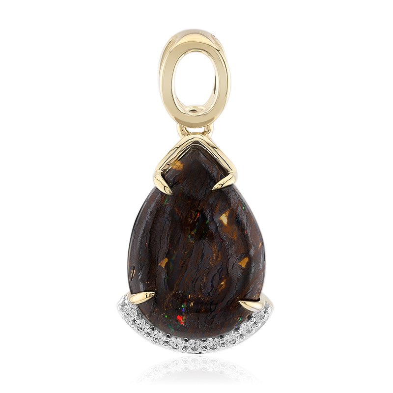 Boulder-Opal-Goldanhänger