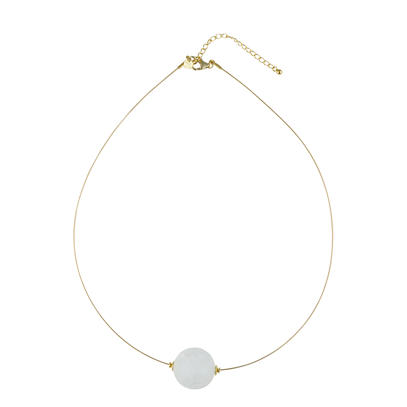 Weißer Quarz-Halskette