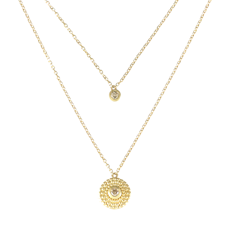 VS1 Schokoladen-Brillant-Goldcollier (de Melo)