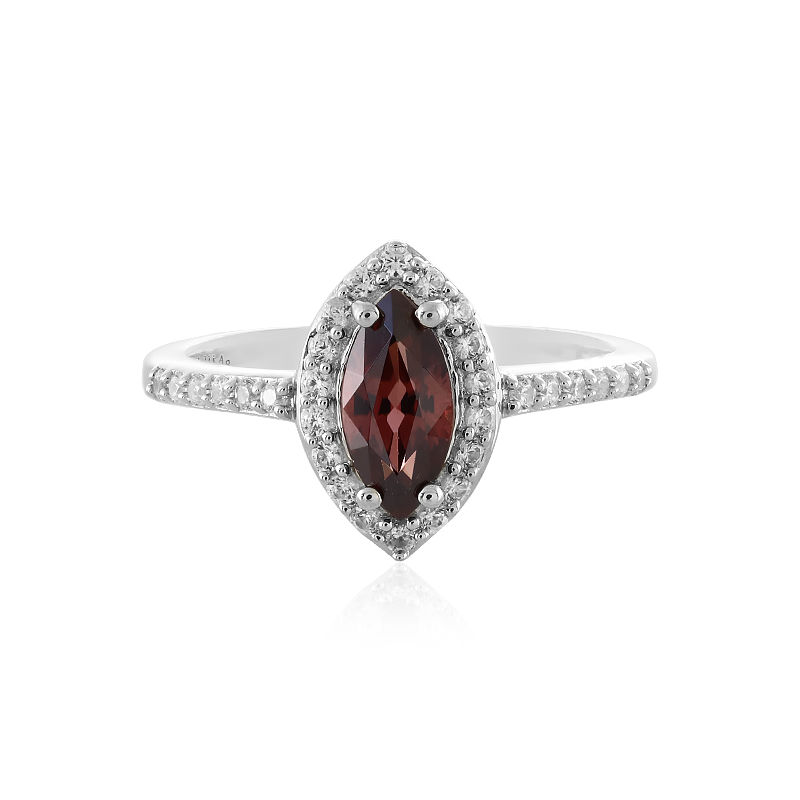 Pinkfarbener Zirkon-Silberring