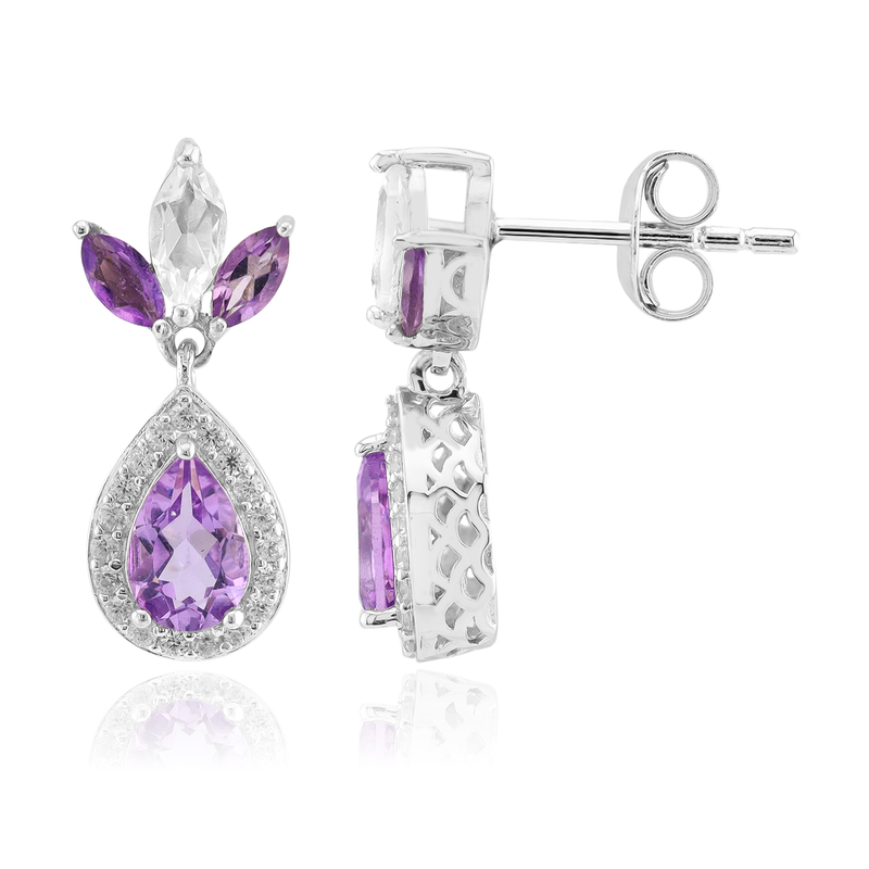 Amethyst-Silberohrringe