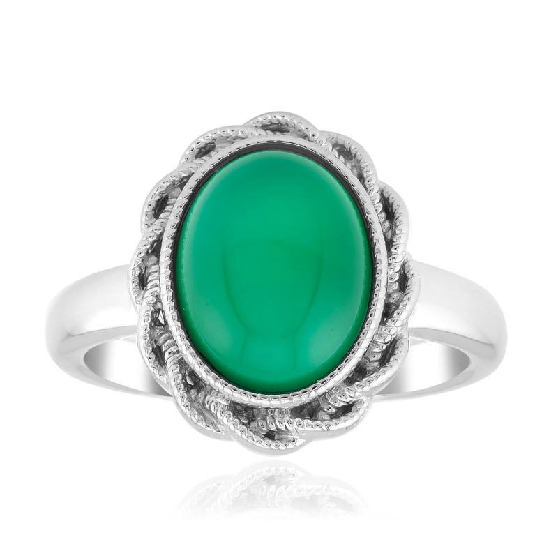 Grüner Onyx-Silberring