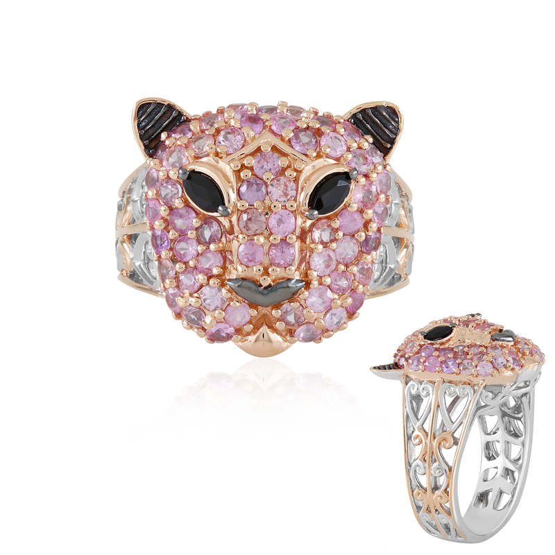Pinkfarbener Saphir-Silberring (Gems en Vogue)