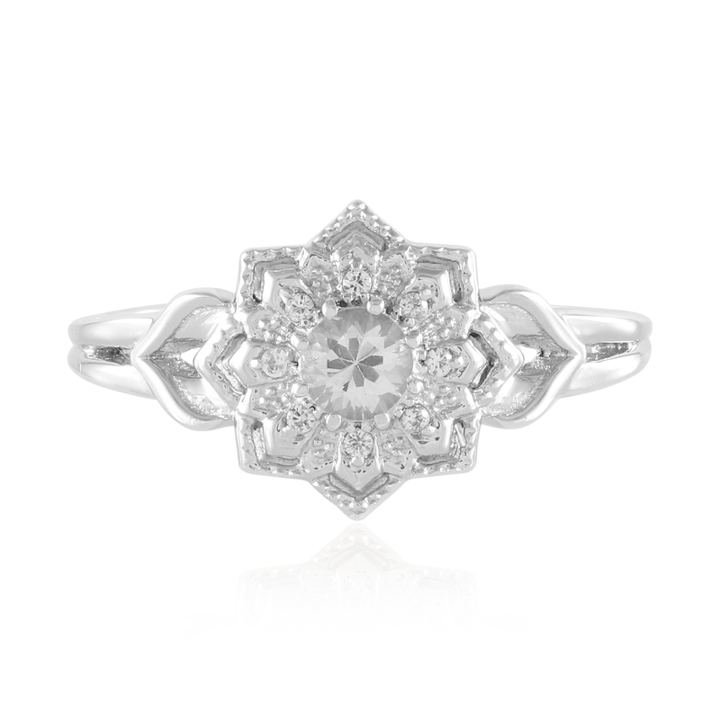 Weißer Saphir-Silberring