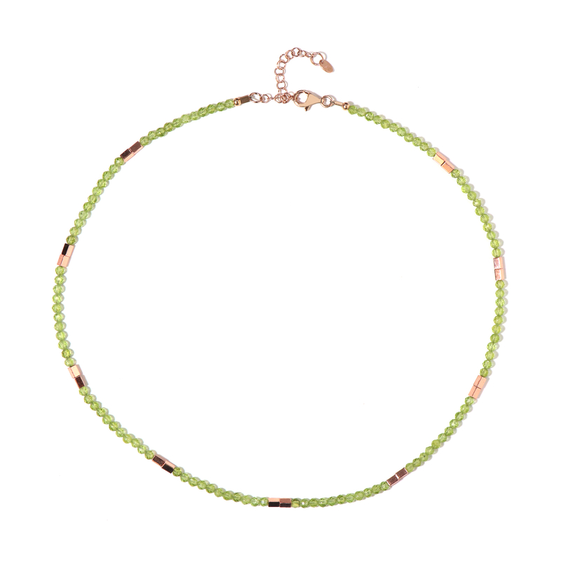 Peridot-Silberhalskette
