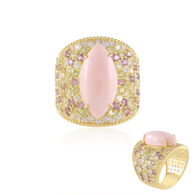 Pinkfarbener Opal-Silberring (de Melo Essence)