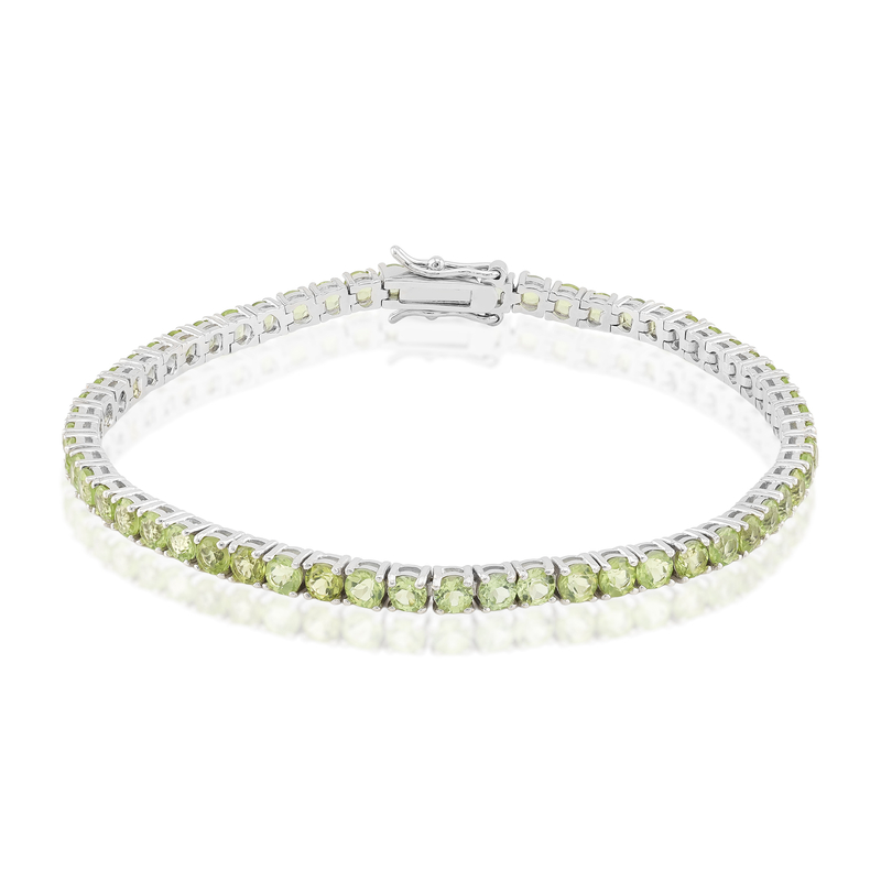 Burmesischer Peridot-Silberarmband