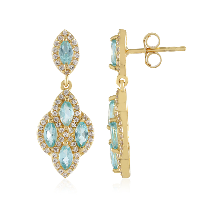 Blauer Apatit-Silberohrringe