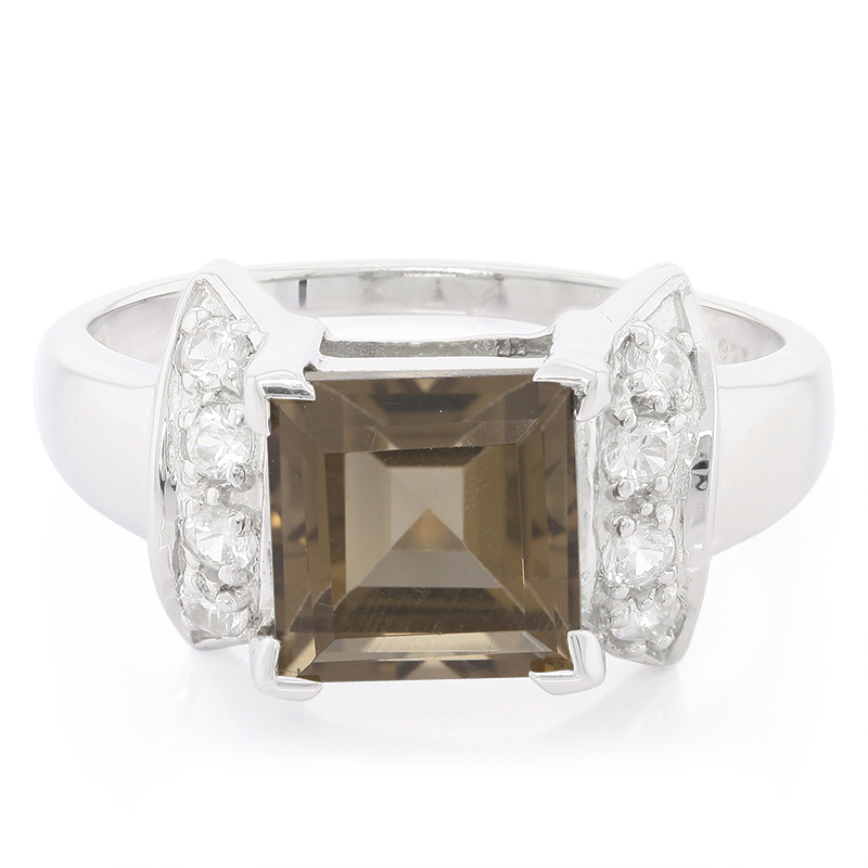 Rauchquarz-Silberring