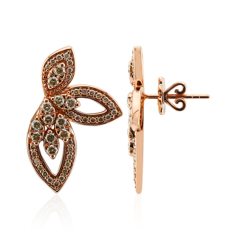 SI1 Argyle-Rose de France-Brillant-Goldohrringe (Annette)