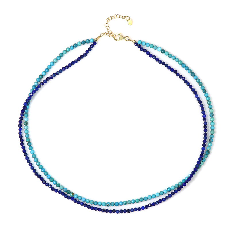 Edelstein-Silberhalskette