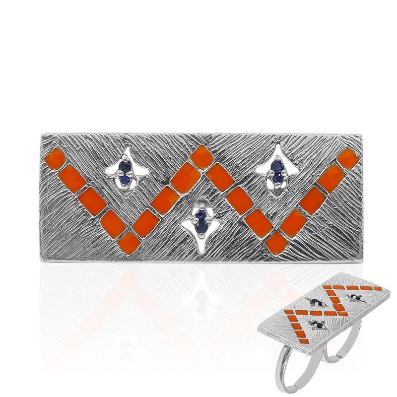 Blauer Saphir-Silberring (TPC) Blauer Saphir-Silberring (TPC)