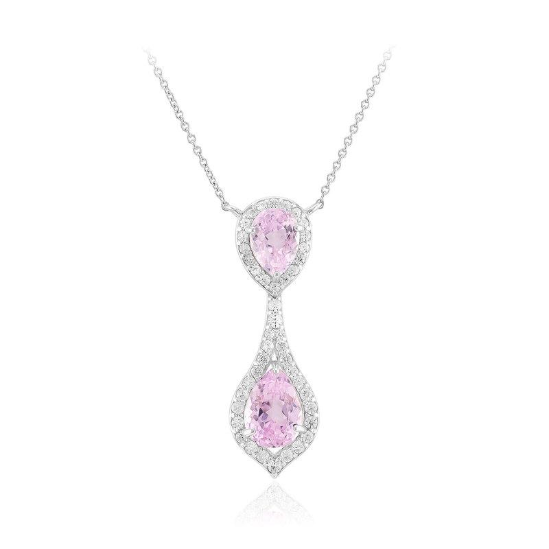 Kunzit-Silbercollier