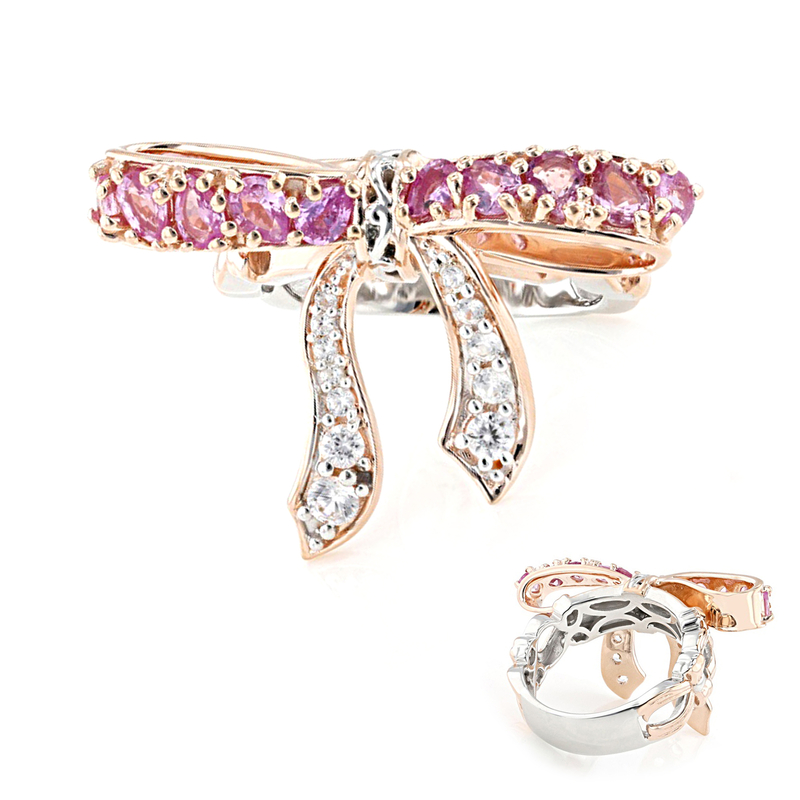 Pinkfarbener Saphir-Silberring (Gems en Vogue)