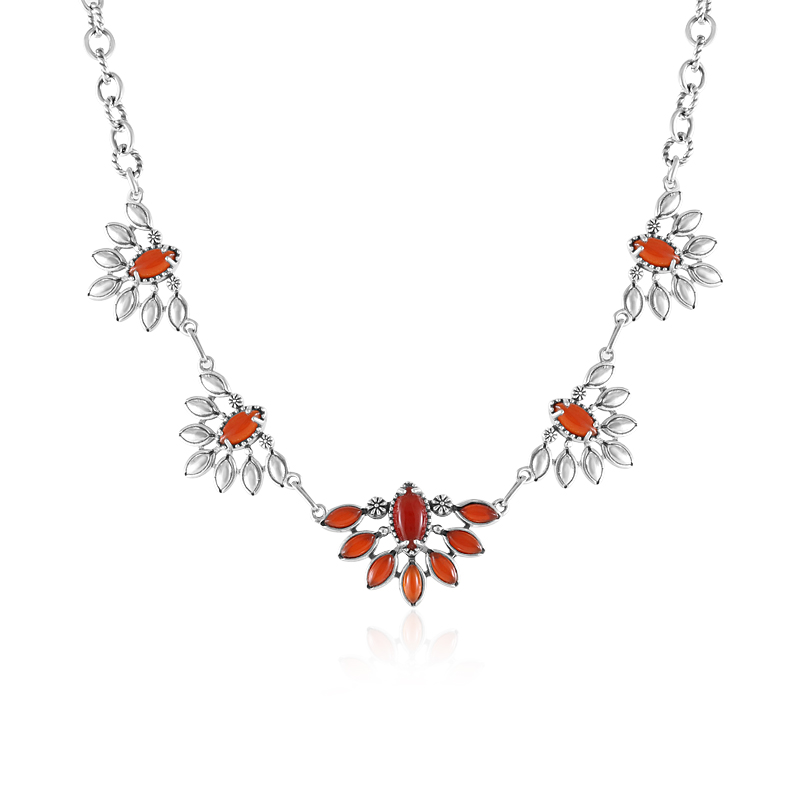 Roter Onyx-Silbercollier (Desert Chic) Roter Onyx-Silbercollier (Desert Chic)