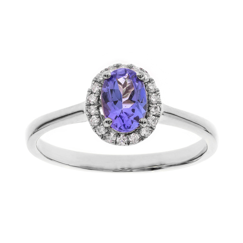 AAA-Tansanit-Goldring - Farbe: Blau