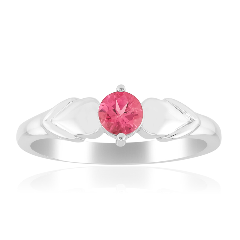 Brasilianischer Pinkfarbener Turmalin-Silberring (Pallanova)