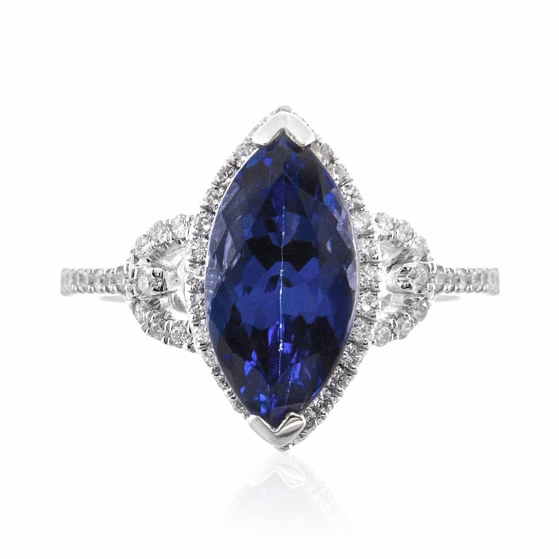 AAA-Tansanit-Goldring (CIRARI) - Farbe: Blau