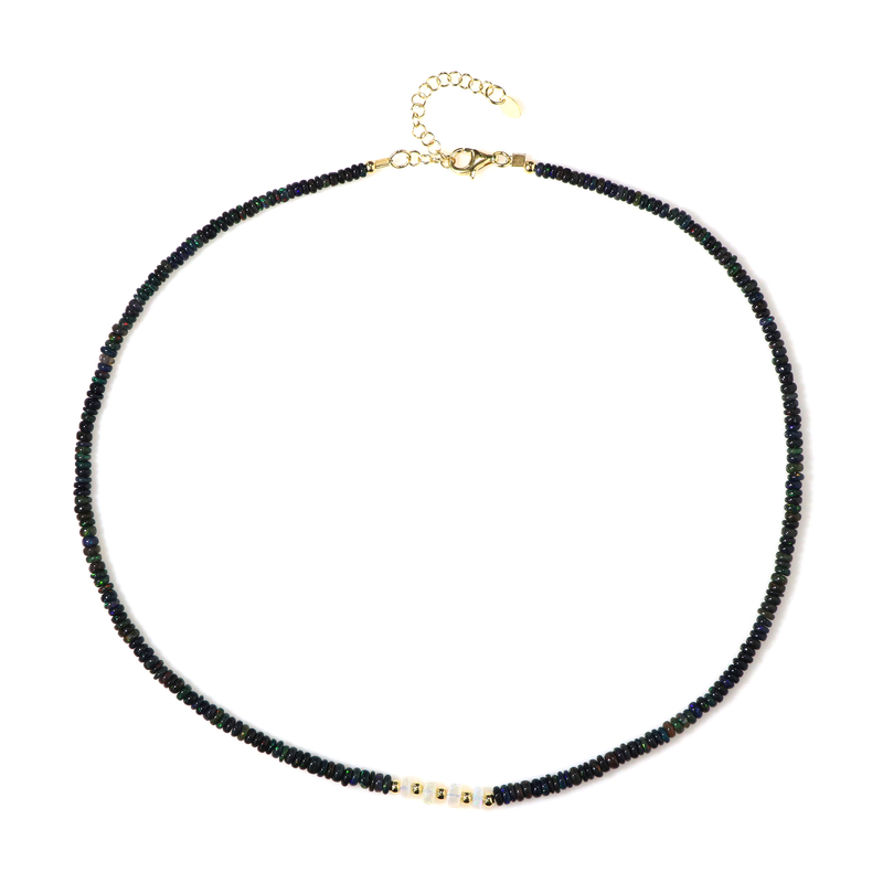 Mezezo-Opal-Silberhalskette