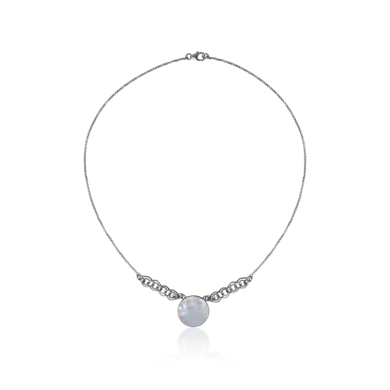 Perlmutt-Silbercollier (Bali Barong)