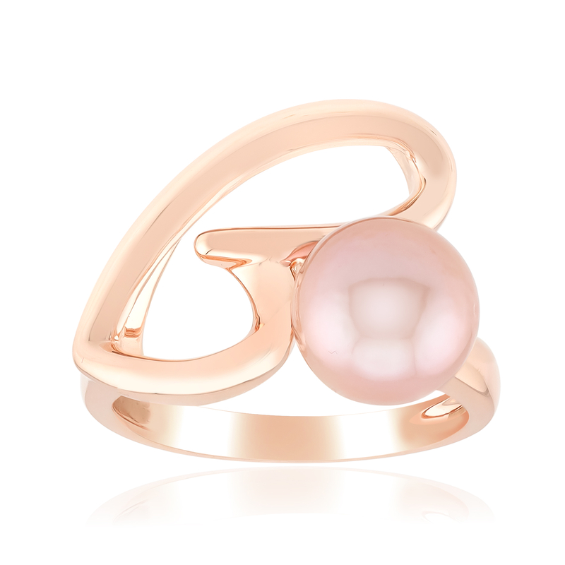 Purpurfarbene Ming-Perlen-Silberring (TPC)