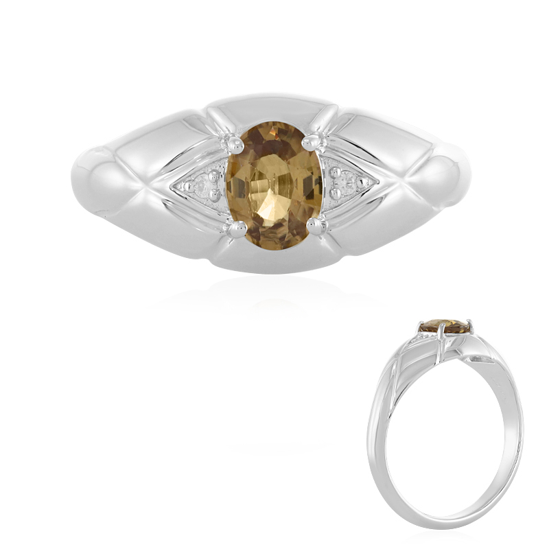 Gelber Zirkon-Silberring Gelber Zirkon-Silberring