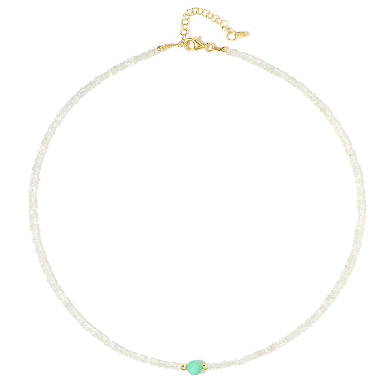 Edelstein-Silberhalskette