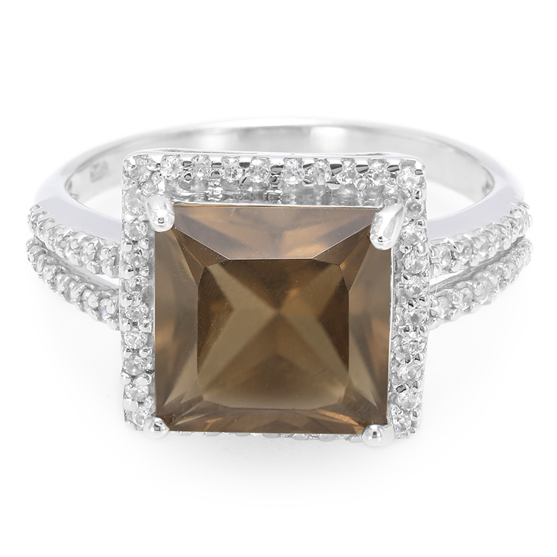 Rauchquarz-Silberring