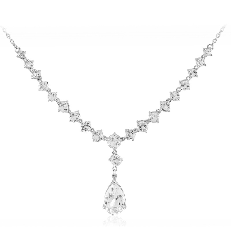 Weißer Topas-Silbercollier