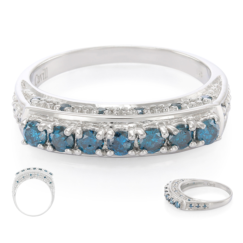 Fancy-Diamant-Silberring