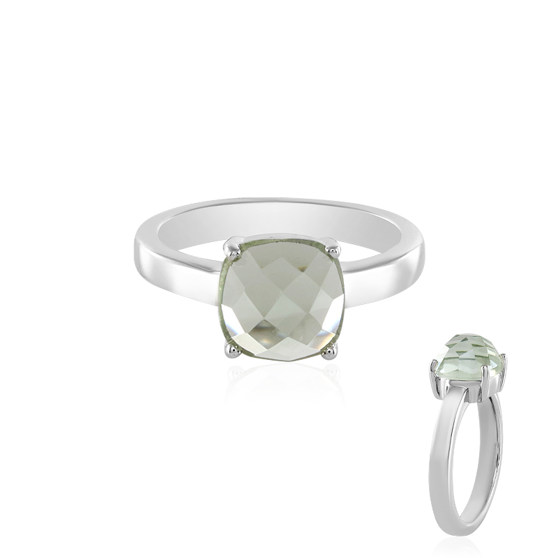 Grüner Amethyst-Silberring