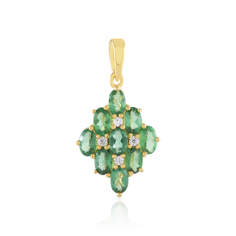 Grüner Apatit-Silberanhänger Grüner Apatit-Silberanhänger