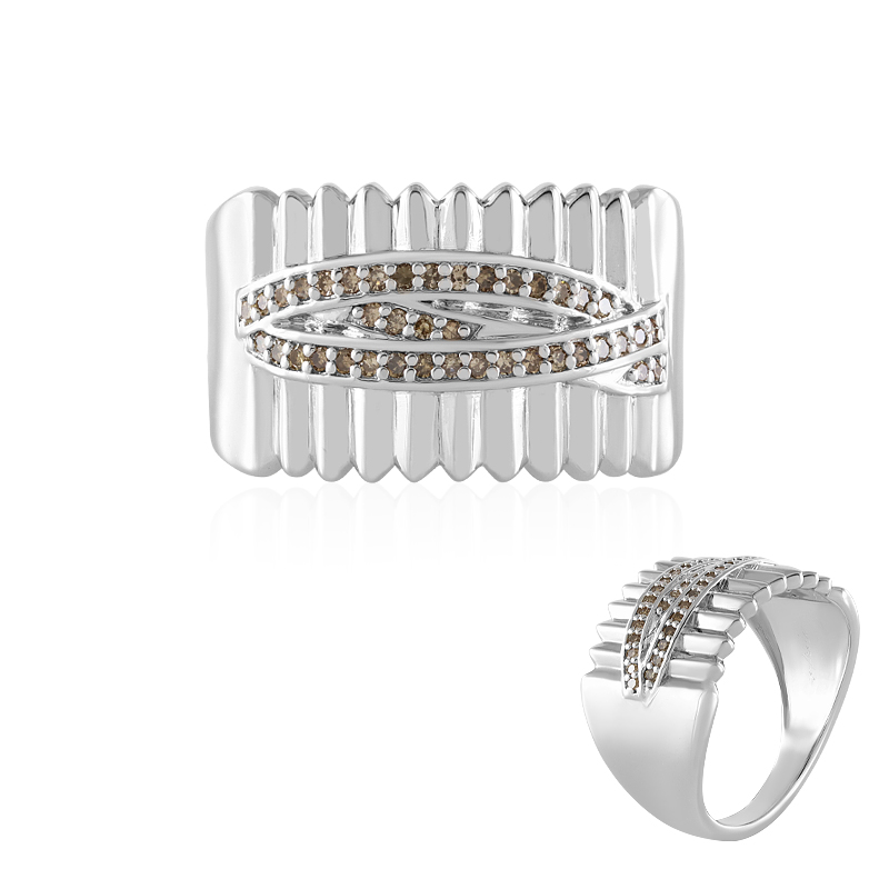 I2 Champagner-Diamant-Silberring (de Melo) I2 Champagner-Diamant-Silberring (de Melo)