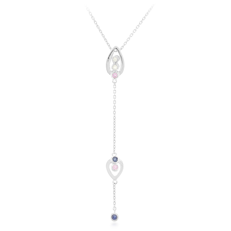 Edelstein-Silberhalskette (Jahdo)