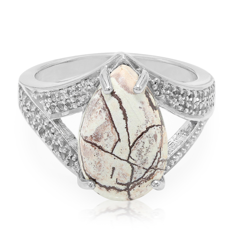 Sonora-Dendriten-Jaspis-Silberring