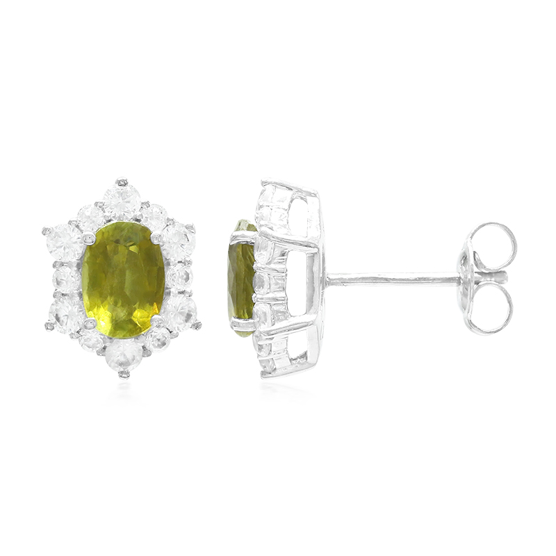 Kupfer-Turmalin-Silberohrringe