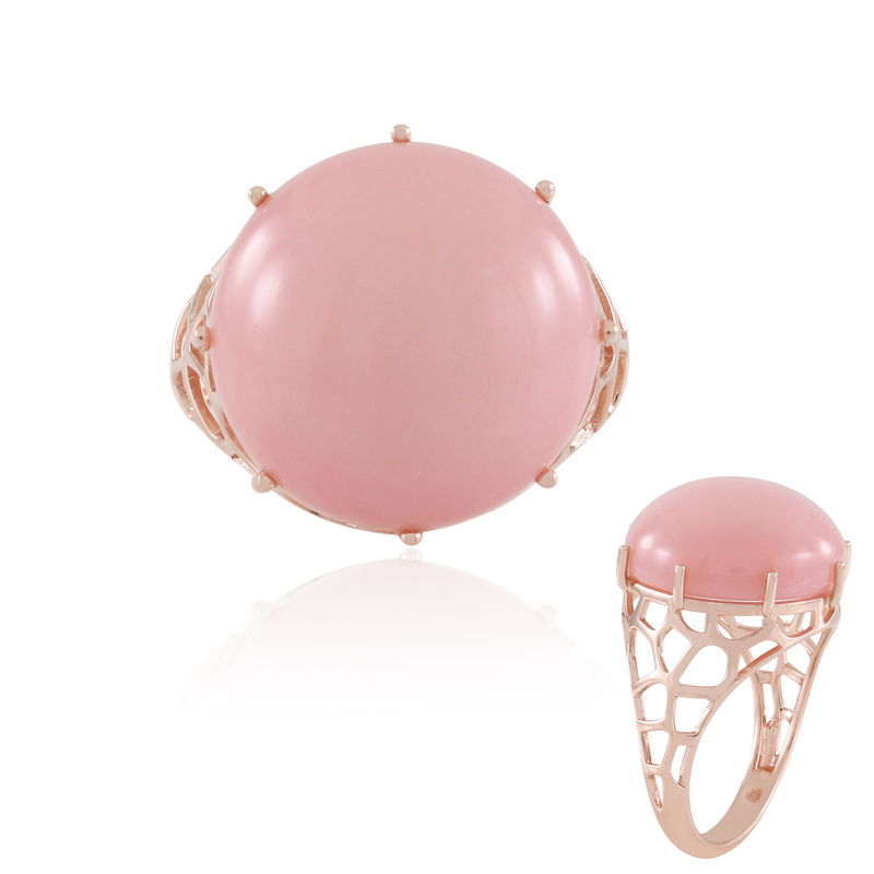 Pinkfarbener Opal-Silberring (Ornaments by de Melo)
