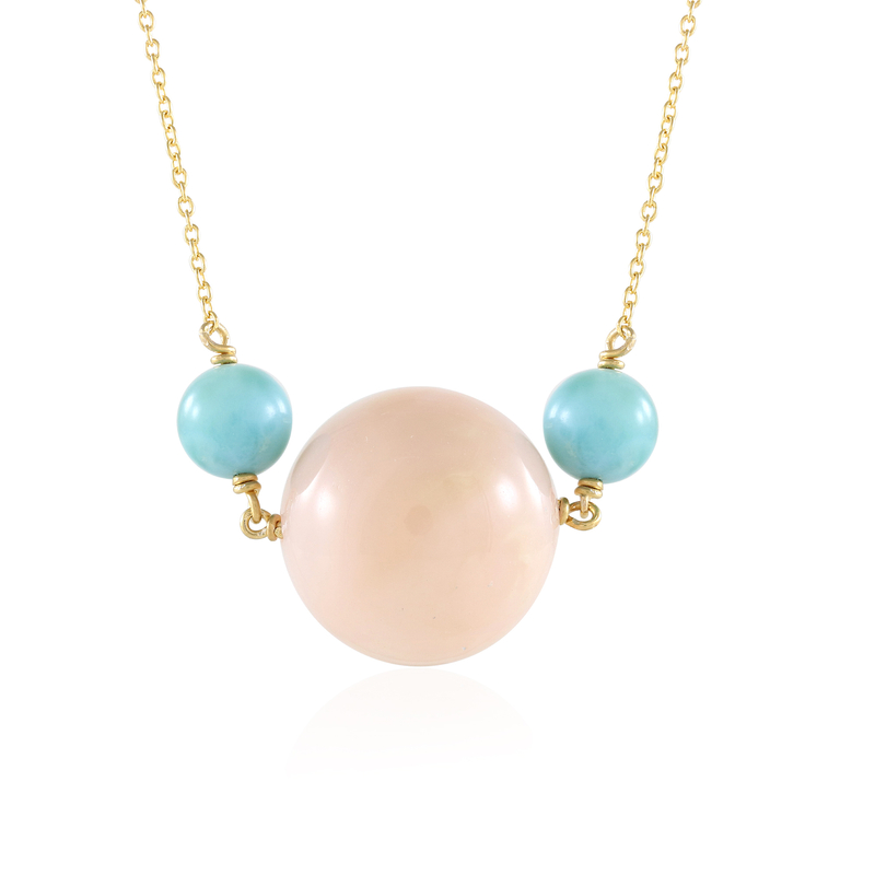 Pinkfarbener Opal-Silbercollier (de Melo Essence)