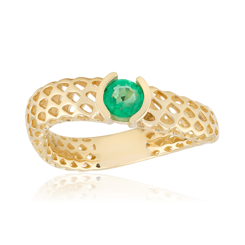 Russischer Smaragd-Goldring (Ornaments by de Melo)