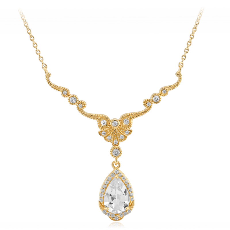 Weißer Topas-Silbercollier